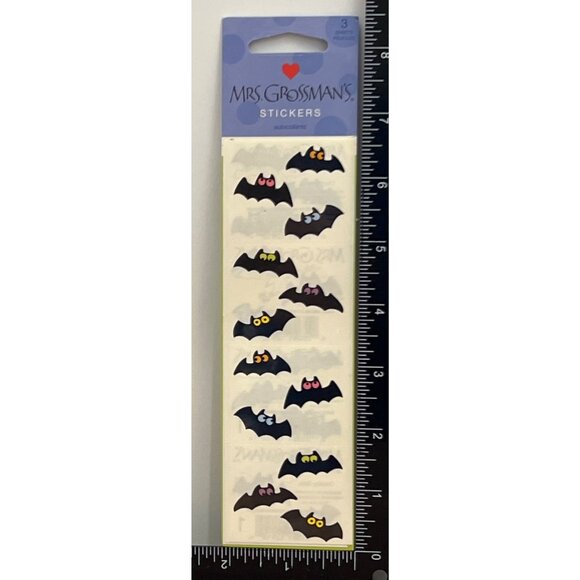 VERY RARE Mrs Grossmans Stickers HALLOWEEN CHUBBY BATS 25968S Design 3 Sheets - Picture 2 of 3